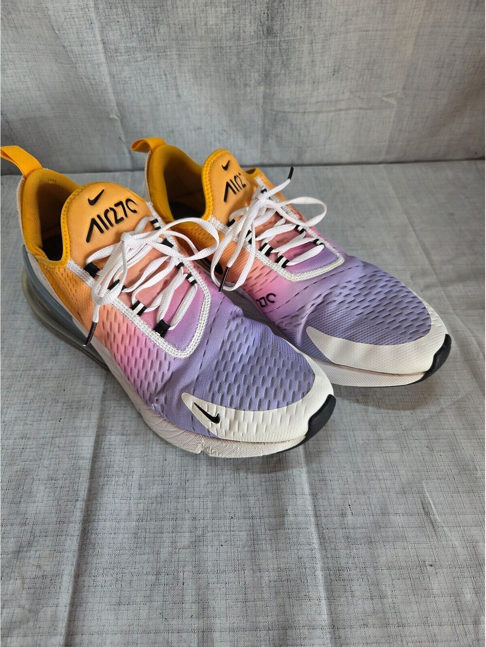 Nike Air Max 270 Gradient Purple and Yellow Men's Sneakers Size 11.5 US